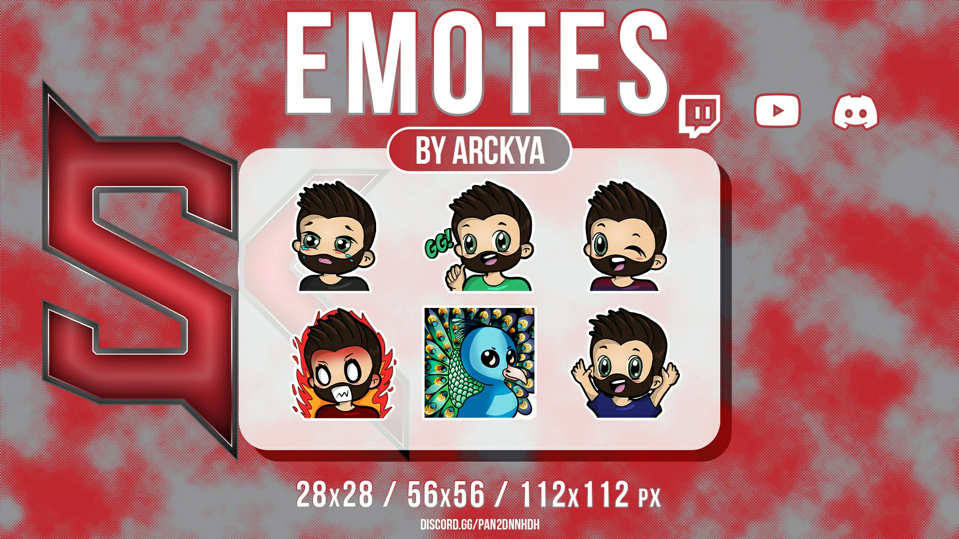 Illustration Digitale Emote Spockiller Illustrator • Commande privée • Mai 2022 Bannière d'illustration digitale montrant une collection d'emotes de chat pour 'Spockiller', avec des variations d'expression et des badges de souscription